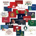 Feelfine Christmas Cards, 50 Packs Christmas Cards Boxed with Envelopes, 4.2 x 5.5 Inches Blank Greeting Cards Bulk, Modern Christmas Cards Merry Christmas (25 Funny Designs)